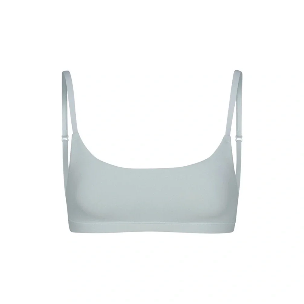 ❄️SKIMS COTTON (B17) JERSEY SCOOP NECK BRALETTE IN FROST XXS - Picture 1 of 4